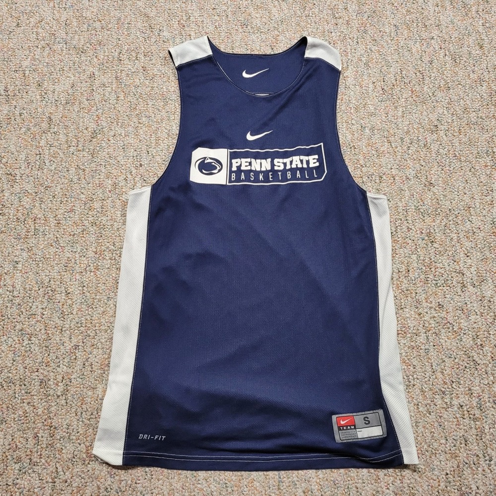 Nike Penn State Basketball Jersey Men Small Blue Reversible DriFIT Practice Tank